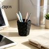 Creative Office Supplies Decor Pebble Texture Pen Holder, Hexagonal Desktop Organizer, Stable Anti-Tip 3D Large Capacity Organizer Printed PLA Storage