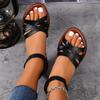 Women's 2025 new summer sandals casual flat sandals versatile fashion Roman shoes comfortable flat holiday beach shoes