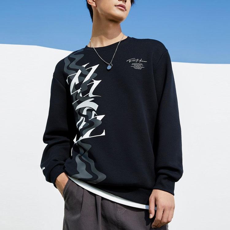 ANTA Basketball Collection Sweatshirts Men's Black Crew Neck Moderate Regular 152311728-4