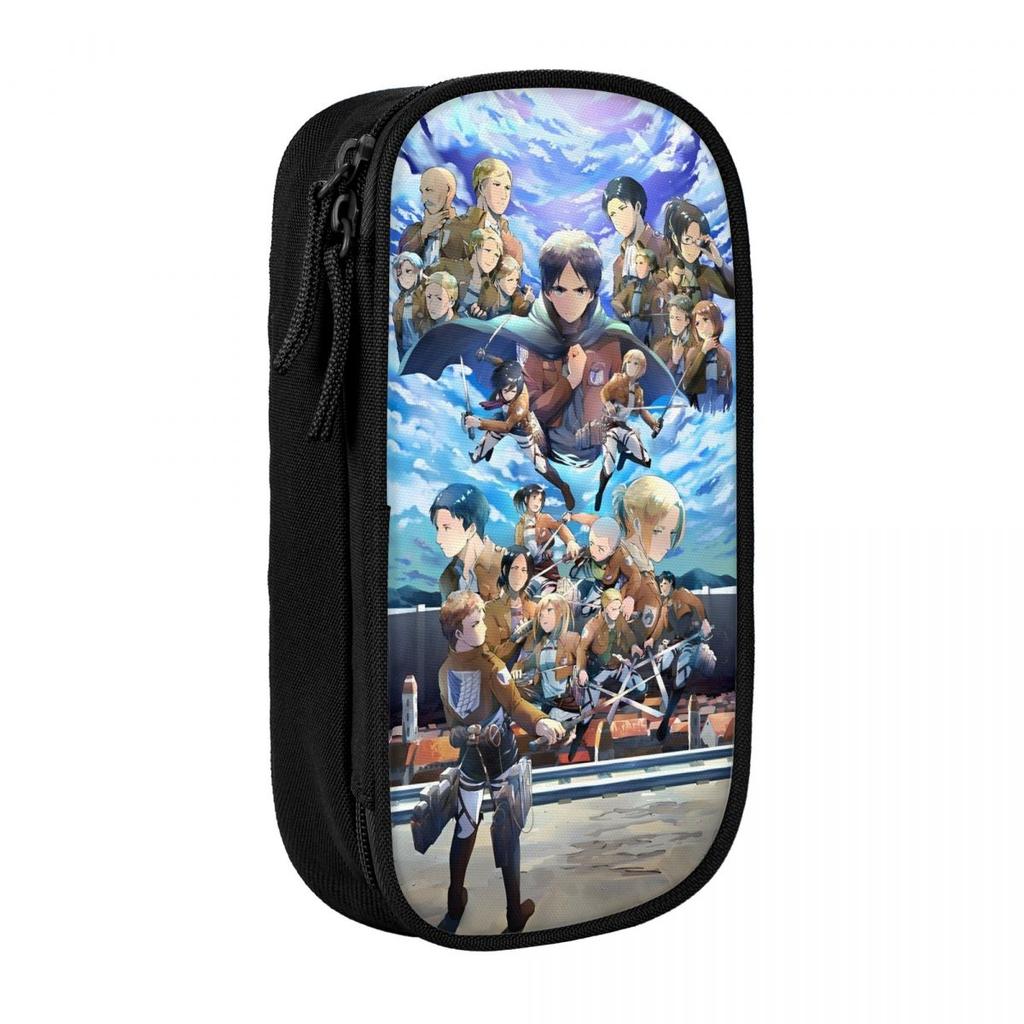 Attack On Titan Anime Pencil Case Action Dark Fantasy Post-Apocalyptic Pencilcases Pen Box Big Capacity Bag Stationery