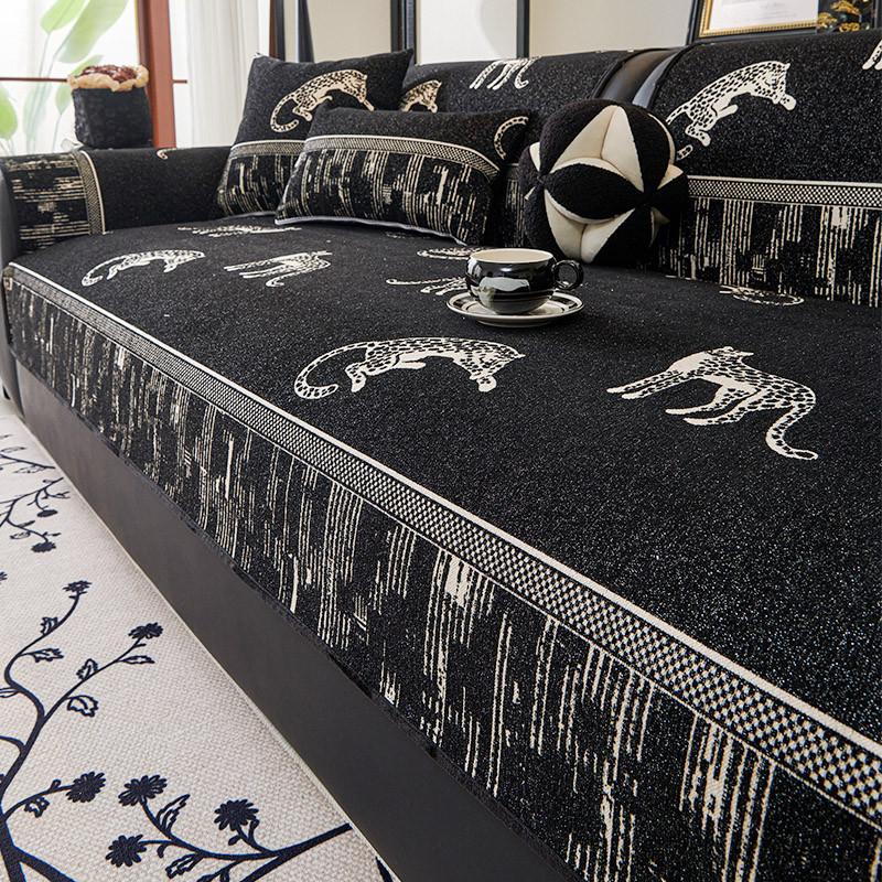 1pcs Wear Resistant Chenille Sofa Cover Anti-cat Scratch Protection Blanket Carpet Four Seasons Universal Couch Cushion