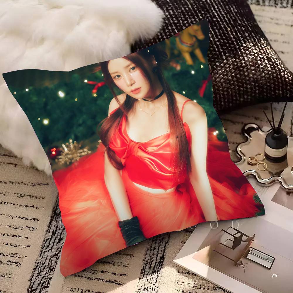 Kpop Apink Doll In 'Pink Christmas' Pillow Case Square Pillow Bedroom Sofa Leisure Comfort Cushion Living Room Home Decoration