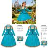 Halloween Childrens Medieval Princess Cosplay Dress With Crown And Scepter For Party