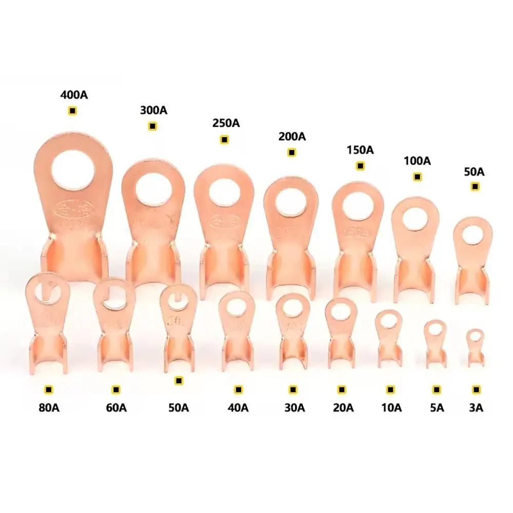 5/10Pcs OT Type OT Wire Nose Terminal Crimp 10A-400A Bolt Hole OT Cable Connector Kit Copper 1.5-16mm2 OT Lugs Ring Crimp