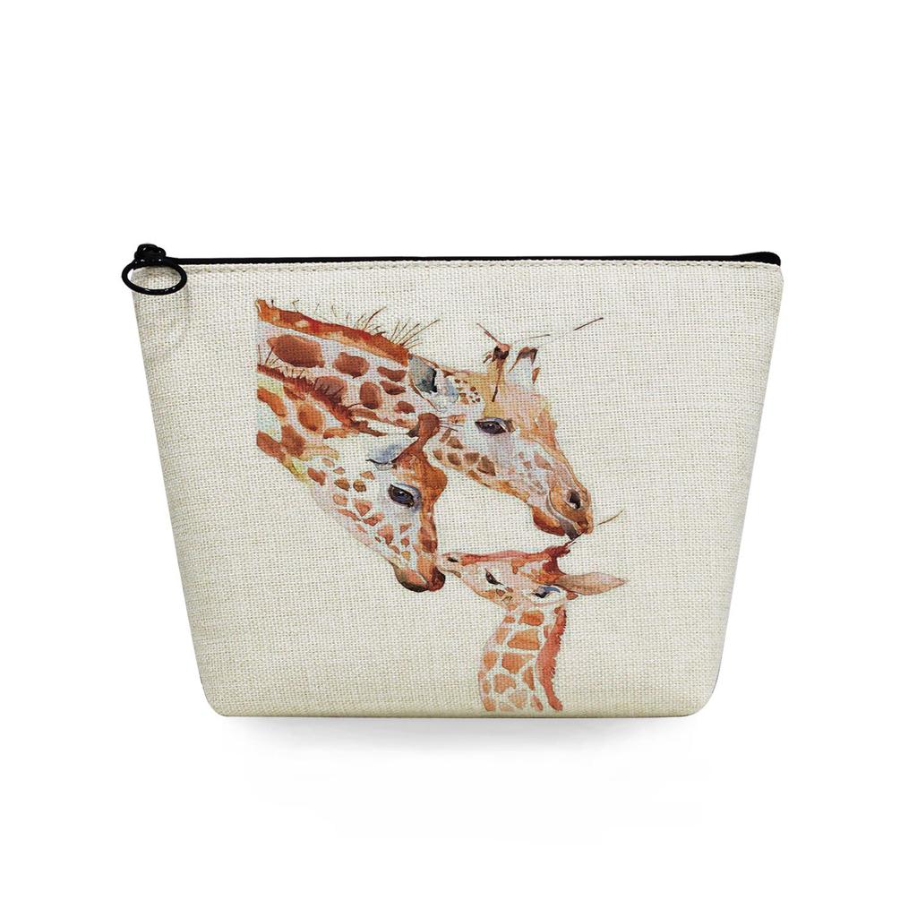 Women Giraffe Print Cosmetic Bag Toiletries Organize Travel Storage Case 6870