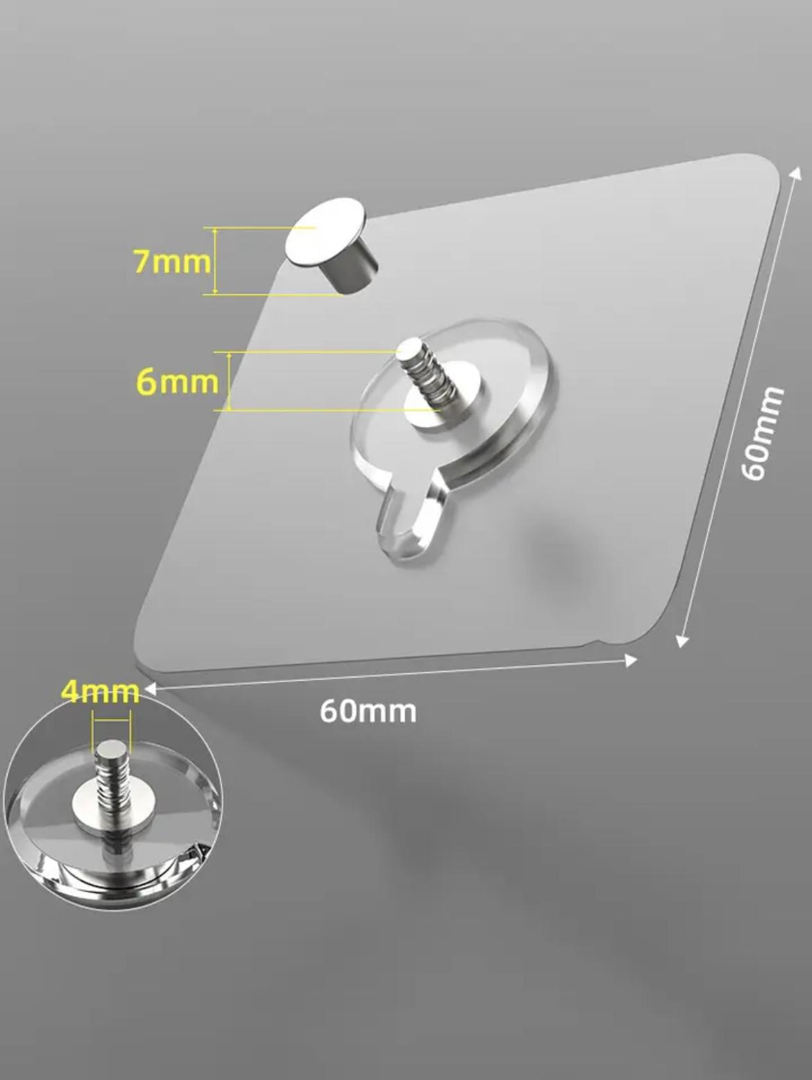 

PVC Strong Adhesive Nails Hooks Poster Seamless Wall Hook Waterproof Durable Transparent Kitchen Bathroom Screw Hook Hanger 1PC