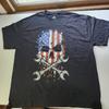 H3 Sportgear Mens XL 100% CottonBlack T-Shirt Skull American Flag Wrench Graphic Unisex T-Shirt