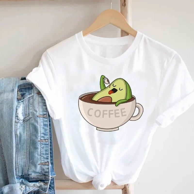 Fashion Fun Retro Top Women Summer Avocado Graphic t shirts 90s Girl Harajuku White Short Sleeve tee shirt femme  3XL