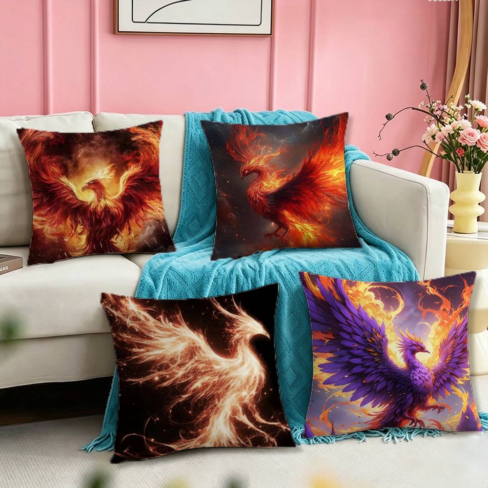 Cool P-Phoenix Square Double-Sided printed Pillow Case Bedroom Bedside Pillow Sofa Cushion Cover