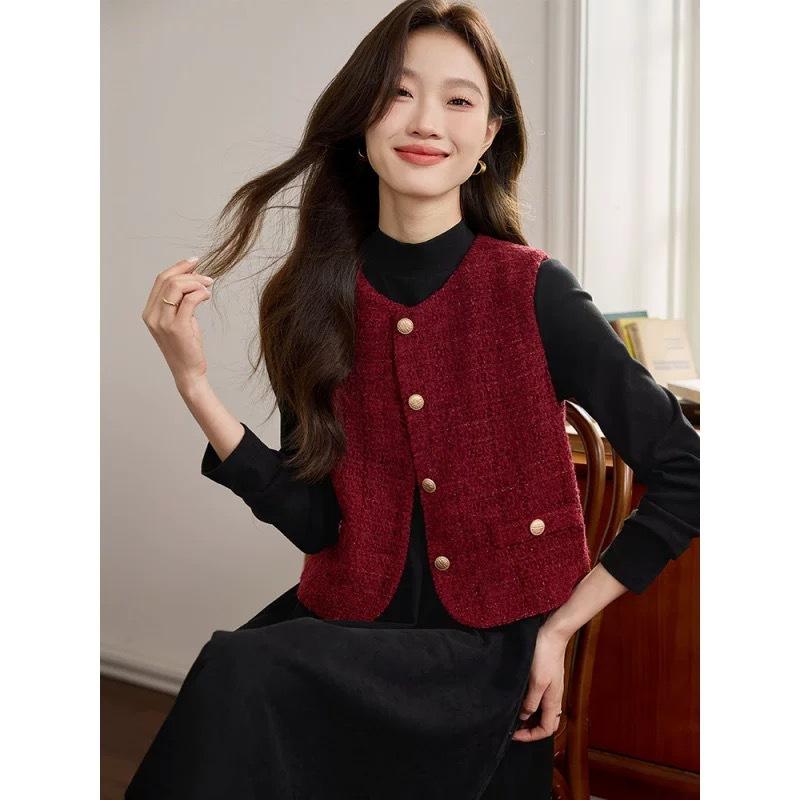 

Жилет женский весна и осень новый внешний темперамент без рукавов короткое пальто 2XL