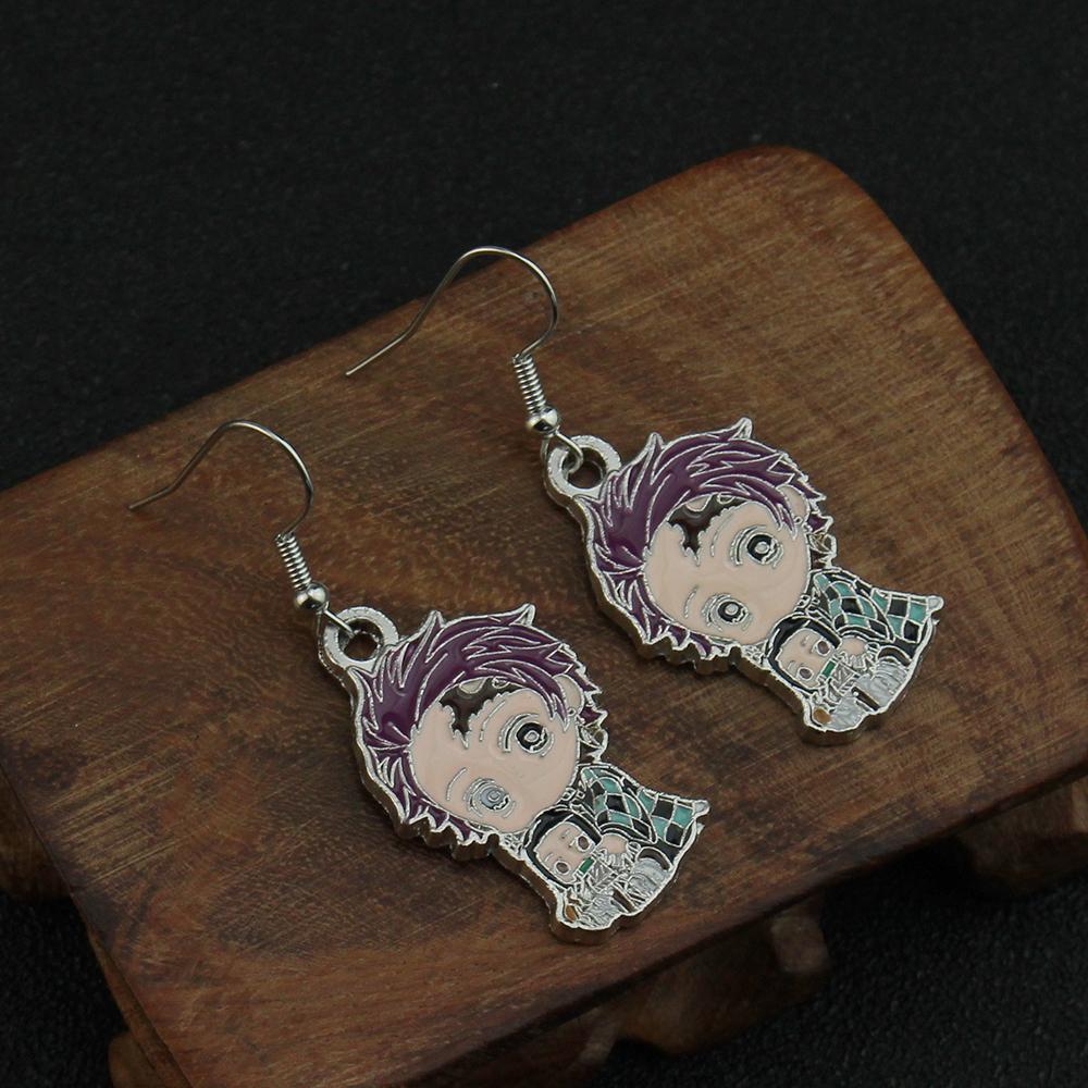 Náušnice Demon Slayer Cosplay Prop Kimetsu No Yaiba Tanjirou Kamado 1 Pár Postavy Trendy Šperky