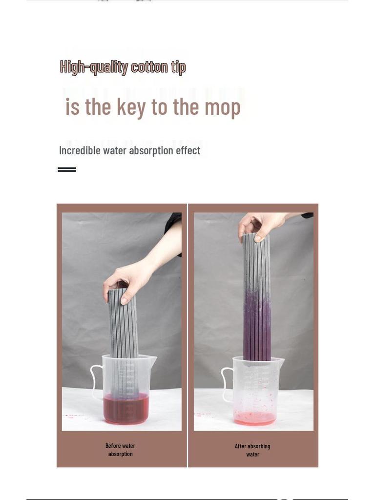 Totole Foldable Absorbent PVA Sponge Mop - Hands-Free, Large Squeeze Design for Easy Cleaning