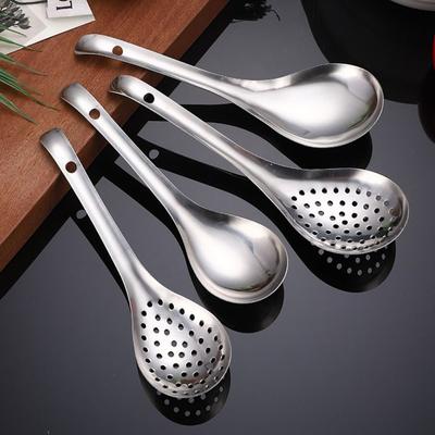 304 Stainless Steel Strainer Spoon Perforated Safety Material Kitchen Colander Spoon Smooth Edges Durable Skimmer Colander