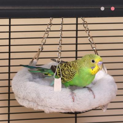 S/M Winter Parrot Plush Hanging Nest Warm Cozy Bird Nests Hut Swing Bird Cage Accessories for Parrot Lovers Owner