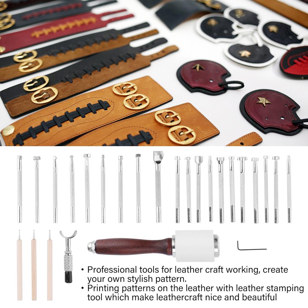 Leather Stamping Tool Set for Leathercraft Carving DIY Handmade Art