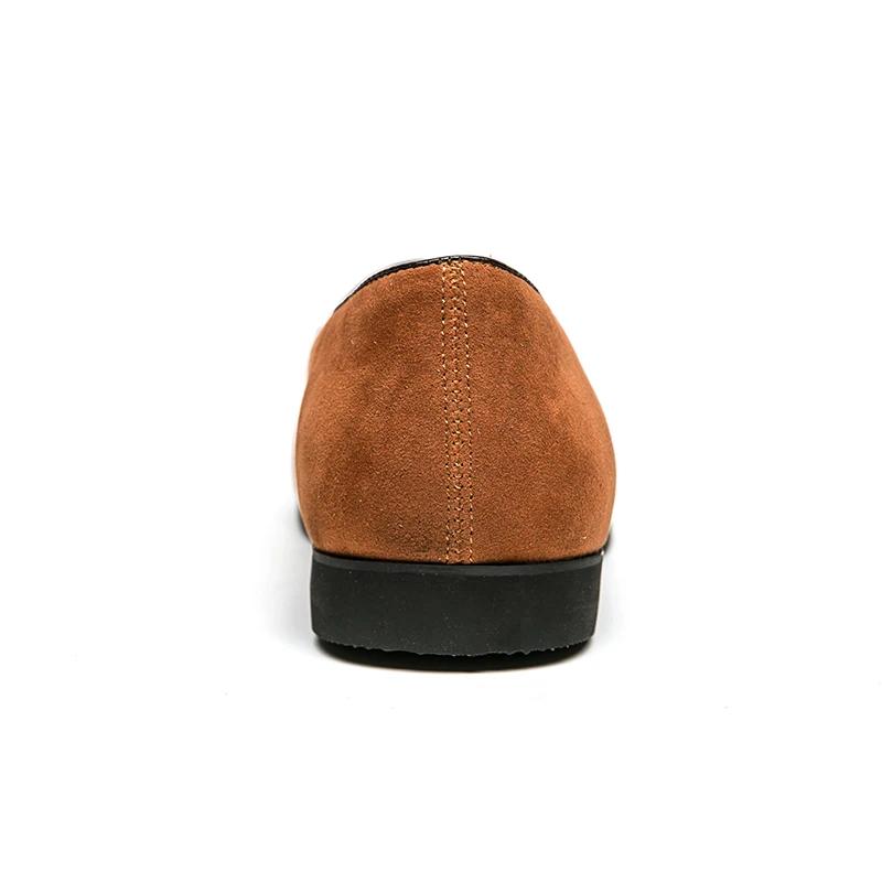 Nouveaux Mocassins Verts Tendance pour Hommes Flock Bout Rond Slip-On Glands Chaussures Formelles pour Hommes Marron Noir Taille 38-48