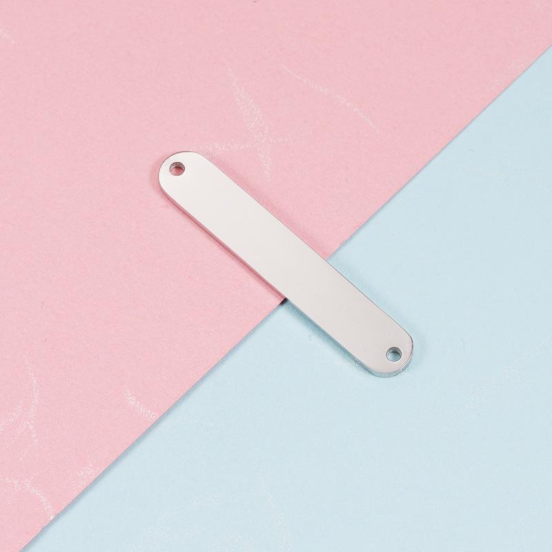 10pcs/lot Mirror Polished Stainless Steel Two Hole Rectangle Bar Connector Blank Stamping Charms For Bracelet Necklace