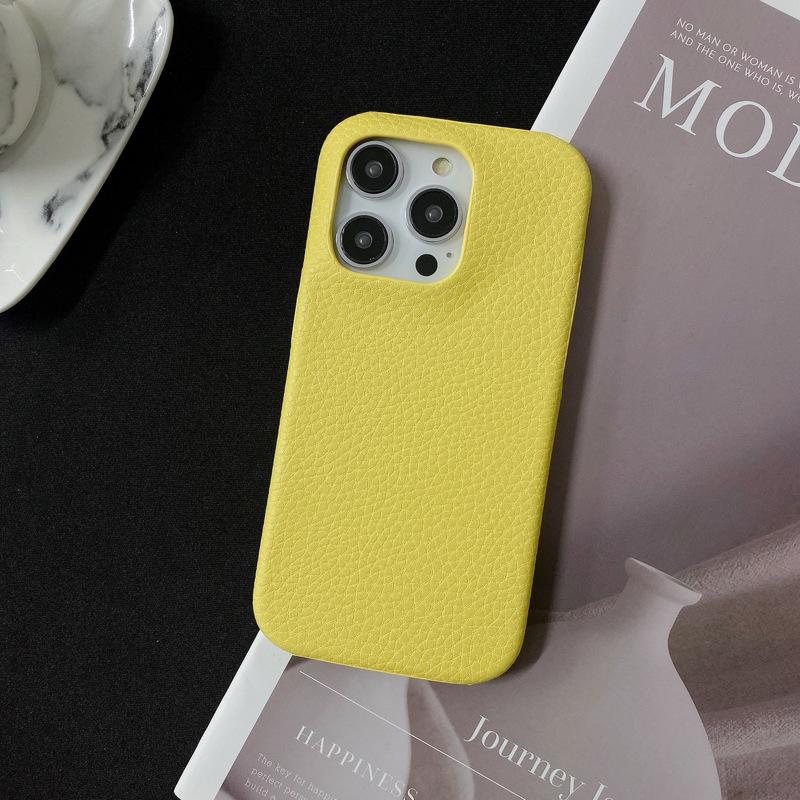 Half-wrapped Lychee Pattern, Suitable for Apple 15promax Phone Case, IPhone14 Anti-drop 13 Creative Women's Leather Case