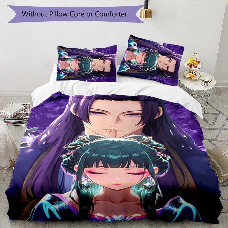 3pcs The Apothecary Diaries Design Cover Set - HD Printed Bedding with 1 Cover and 2 Pillowcases - Perfect for Home and Dorm Decor