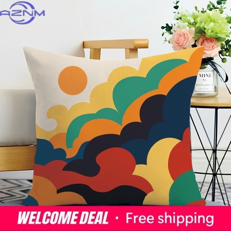 Kreativer Geometrischer Druck Dekorative Kissenhülle Schlafzimmer Wohnzimmer Quadratische Kissenhülle