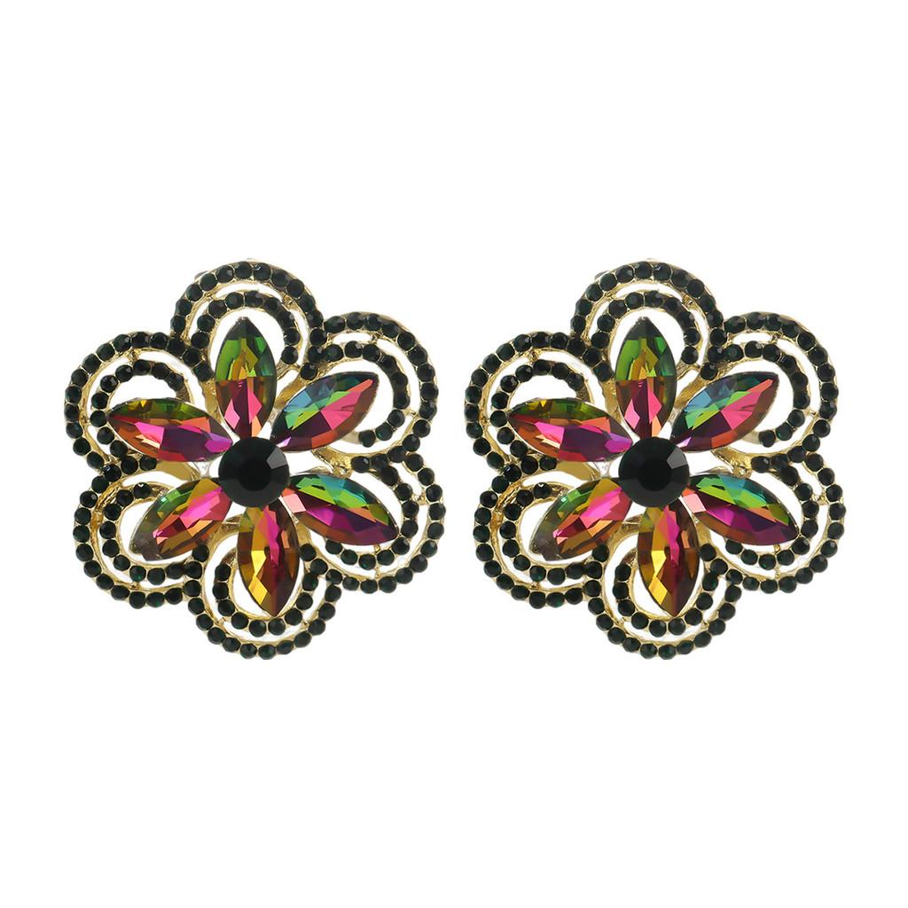 Floral Water Drop Earrings With Crystals For Women And Men Autumn