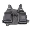 Strap Fishing Vest Fly Fishing Vest 8 Pockets Oxford Cloth Reflective Strips Mesh Lining Adjustable Fishing Gear for Outdoor Black