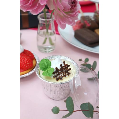 Daikoku Kogyo Aluminum Disposable Cake Molds, Round, Approx. 7.2cm Diameter, No. 3405-P, Pack of 10 with Clear Lids, Silver