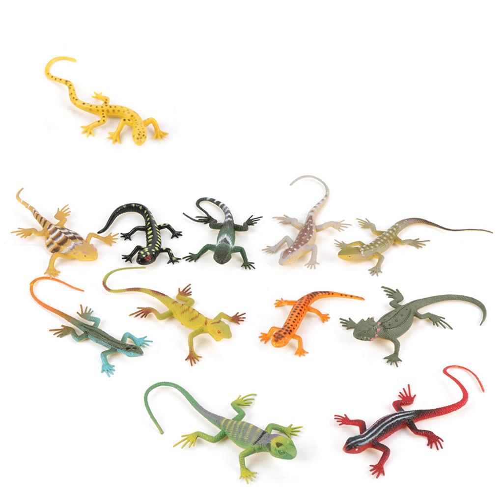 12Pcs/set Colorful Simulated Lizard Models Kids Children Animal Toys Teaching Props Tools