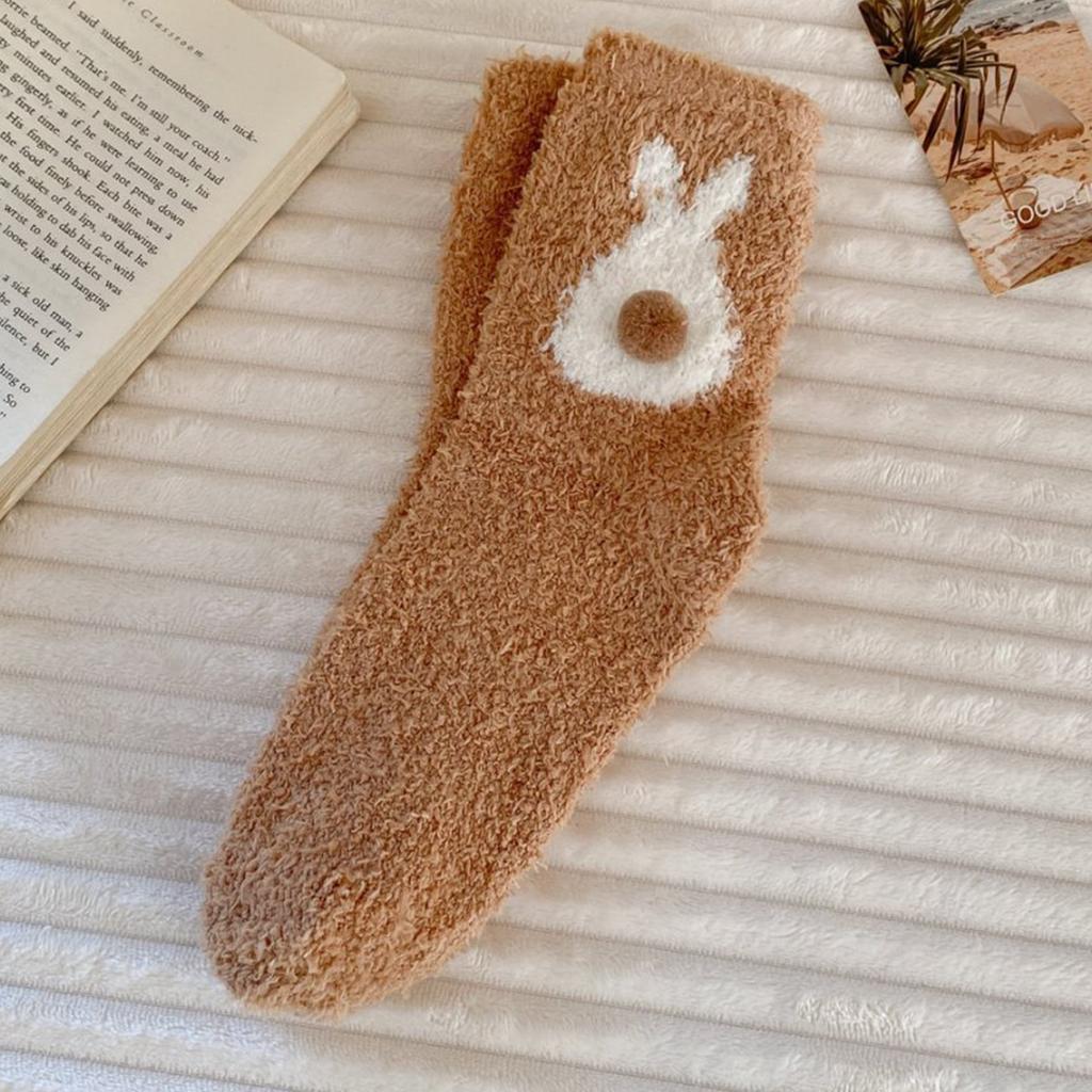 Women's Thick Socks, Thick Coral Velvet Floor Socks, Home Sleep Warmth, Middle Tube