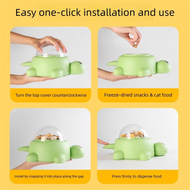 Plastic Rotating Pet Bowl For Dog Featuring Treat Dispensing Animal Feeder Toy Training Design
