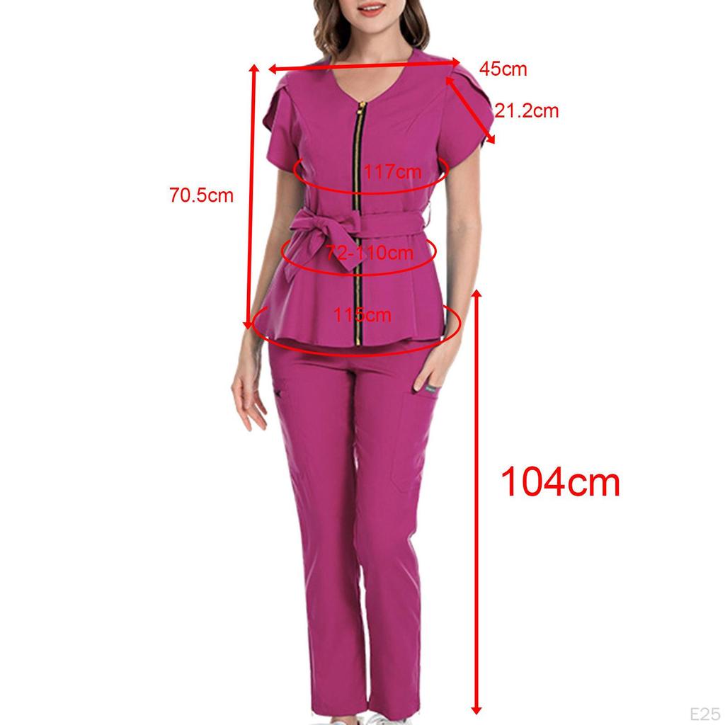 Nurse Uniform Set with V And Pants for Female SPA Workers