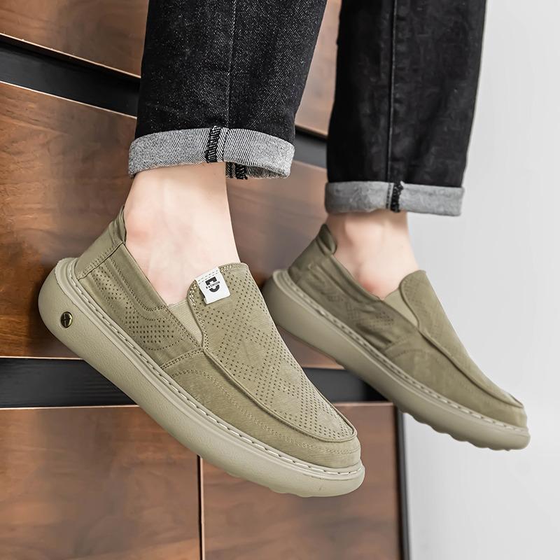 Summer Casual Shoes For Men Breathable Round Toe Slip-on Shoes Man Comfortable Platform Men's Driving Shoes Zapatos Para Hombre
