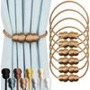 2pcs Vintage Style Magnetic Curtain Tiebacks with Rope - Decorative Plastic Holdbacks for Elegant Window Treatment