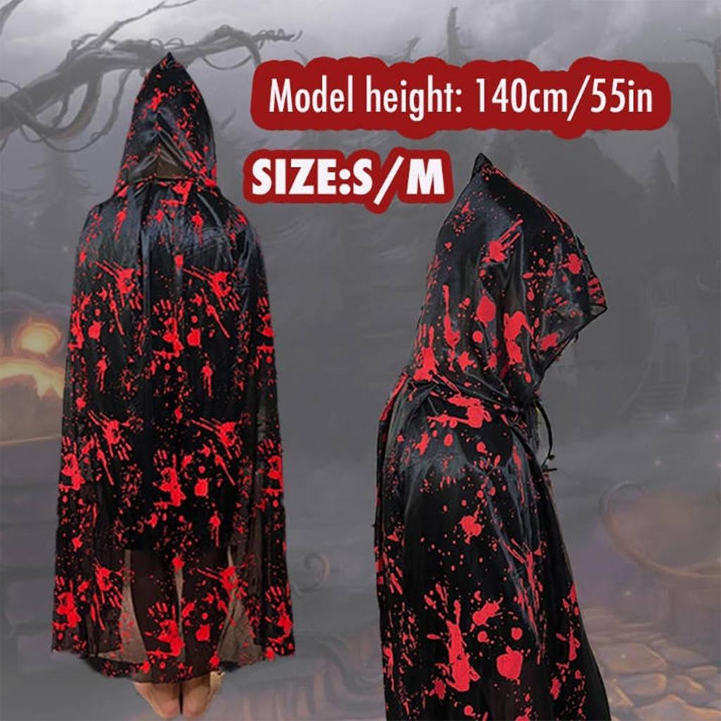 Barn og Voksne Halloween Party Kappe, Skrekk Heks Rollespill Kostyme, Dødskappe, Unisex.