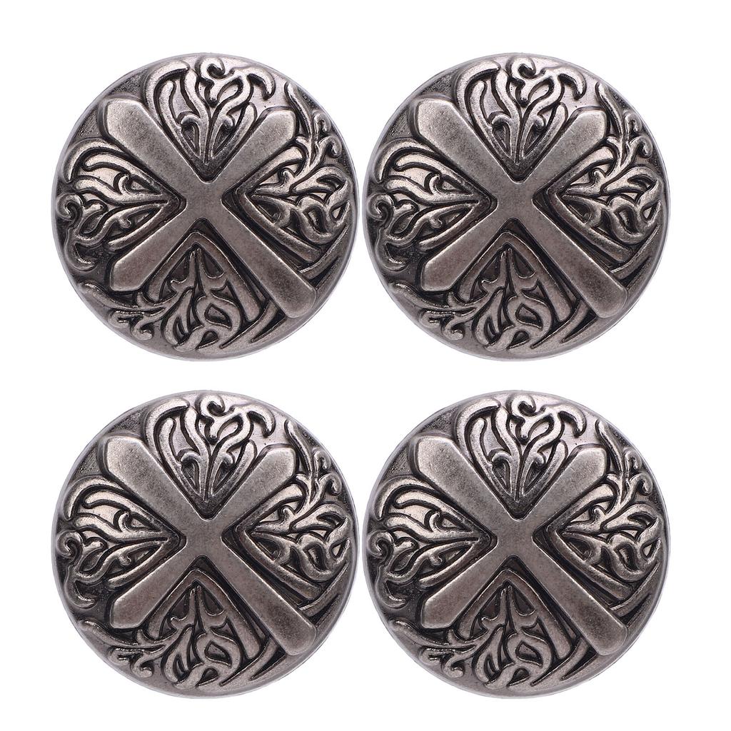 10 Sets Rivet and Screw 30mm Round Rivet Buttons 7mm Crossed Screws for Leather Collar Belts Handbag