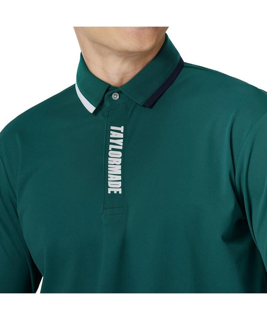 TaylorMade TM Basic Long Sleeve Polo Shirt, Green, Size M, Men's, 2024FW, UN340