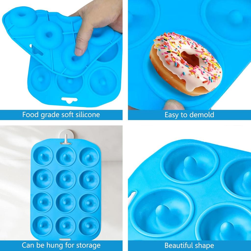 Silicone Donut Pan, Bite Size Silicone Donut Molds for baking, Mini Donut Mold Heat Resistant, Mini Baking Mold for baking delicious donuts,