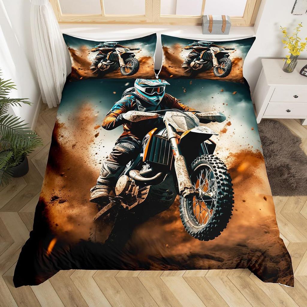 Three-Piece Bedding Off-Road Motorcycle 3D Digital Printing Bedding Home Textiles