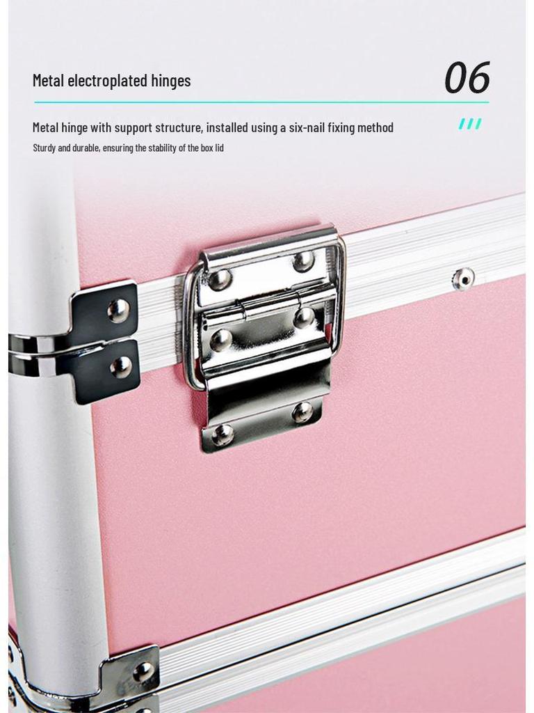 Professioneller Make-up-Artist Mehrschicht-Trolley: Koffer mit großer Kapazität für Werkzeuge, Nagelkunst und Lichttherapiegerät