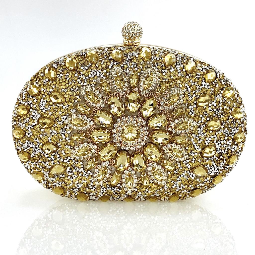 Women's Sparkly Rhinestone Glitter Clutch Purse Evening Handbag Shoulder Bag for Wedding Party Prom Crossbody Bag With Chain Evening Bag for Women