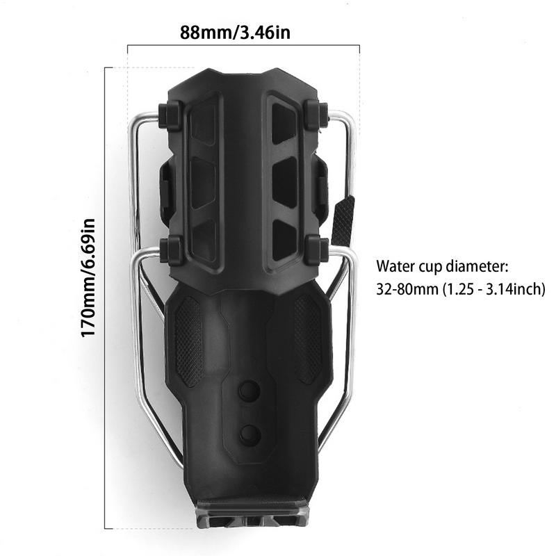 Motorcycle Drink Holder Anti-Theft Water Bottle Rack Adjustable Size Drink Holder For 1.26-3.15 Inch Diameter Bottles For