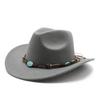 Jewel Cowboy Hat Woolen Curl Top Hat Ethnic Style Curved Brim Top Hat Tibetan Travel Hat Western Cowboy Hat