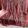 Flower simulation silk pattern scarf women's large size sunscreen light luxury silk scarf commuting large shawl soft yarn temperament