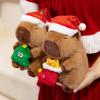 Non-Toxic Kawaii Capybara Plush Toy New Year Red Hat Capibara Anime Doll Santa Hat And Tree Stuffed Christmas Gift Sleep Companion