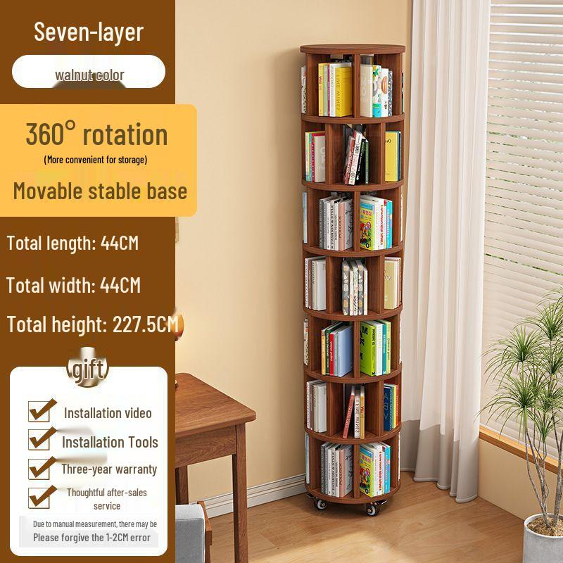 360° Rotating Children's Corner Bookshelf: Floor-standing & Wall-mounted Storage Rack