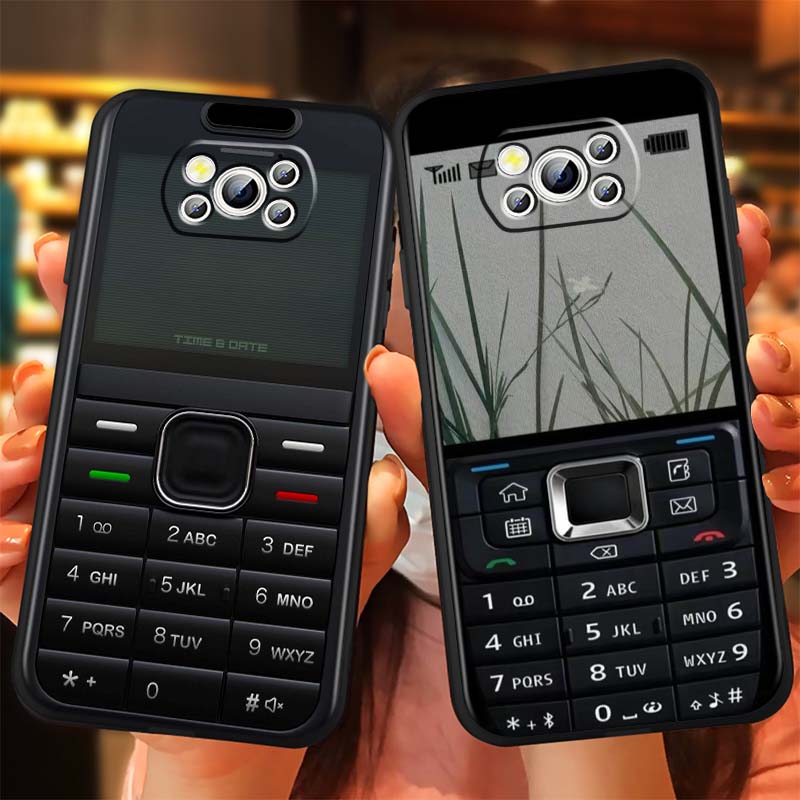Luxury vintage phone pattern Phone Case For Xiaomi Mi Poco F3 F4 F5 F6 X3 X4 X5 X6 X7 M3 M4 M5 M6 M7 GT Pro 5G Black
