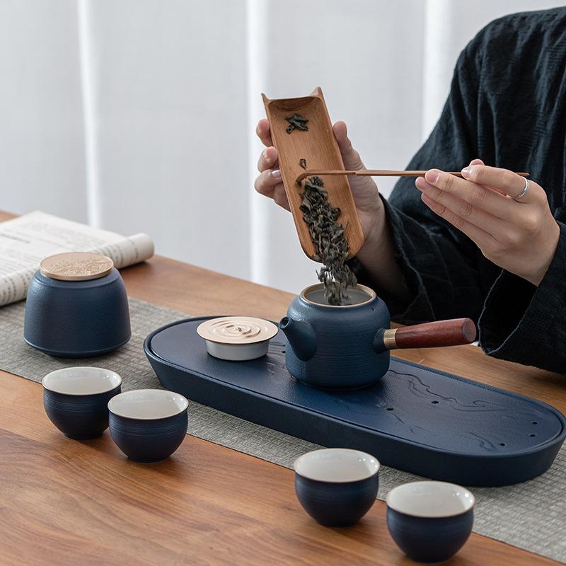 Ceramic Kung Fu Tea Set Household Dry Brewing Tea Tray Business Banking Corporate Activities High-end Gifts