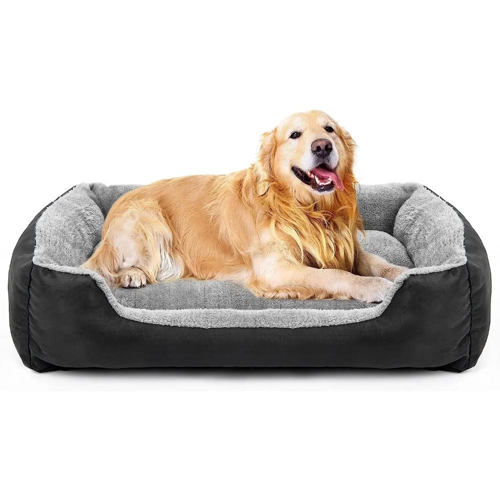 

ATUBAN Dog Beds for Large Dogs, Washable Pet Bed Mattress Comfortable, Warming Rectangle Bed for Medium and Large Dogs, Cat Pets 45X35X12CM чёрный