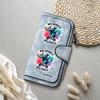 Cute Elephant Printed Wallet Fashion PU Leather Long Purse Portable Card Holder Zipper Wallet for Daily Use