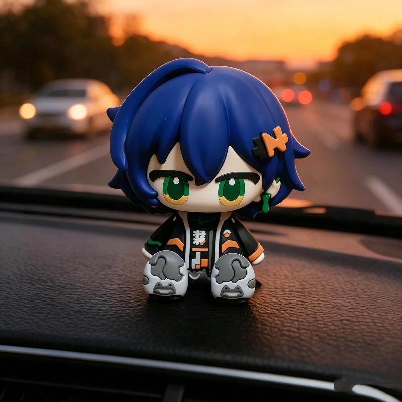 Nieuwe 8cm Mihoyo Spel Gk Zenless Zone Zero Phathon Lenzhe Q Versie Actiefiguur Schattig Anime Model Speelgoed Verrassingscadeau Verzamelaar blue